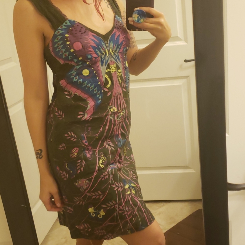 Boho butterfly and tree root dress